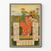 Poster Kalender April Mei Juni met Vintage Bloemenillustratie