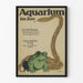 Vintage poster van een aquarium in de dierentuin met kikker en slang