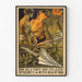 Italiaanse vintage propagandaposter met twee smeden en vlammen