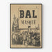 Vintage poster van Bal Masqué in zwart-wit illustratie
