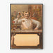 Vintage poster van barman die een glas bier omhoog houdt