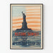 Vintage Poster of the Statue of Liberty Before Sunset