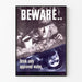 Vintage poster met waarschuwing voor drinkwater goedgekeurd
