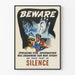 Vintage poster campagne de silence en temps de guerre