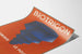 Vintage poster Biotrigon - Blauwe geometrische illustratie op oranje achtergrond