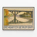 Vintage Poster of Pont Bremgarten-Dietikon Railway over River — framed artwork on a wall