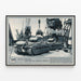Industrieel vintage poster: Britse fabrieken en Matilda-tanks in belading — ingelijst kunstwerk aan de muur