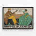 Retroposter Bummelstudenten - Vintage muurdecoratie Duits theater — ingelijst kunstwerk aan de muur