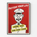 Vintage wandposter Button Your Lip waarschuwingsboodschap