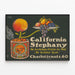 Vintage poster of Californian fruits "The Golden Gate" — framed artwork on a wall