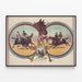 Vintage poster Races te paard Called Back Ze zijn gestart — ingelijst kunstwerk aan de muur