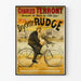 Vintage poster of Charles Terront winning on a Rudge bicycle