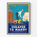 Vintage poster voor komedie en drama goedkoper trouwen