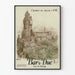 Vintage poster van Bar-le-Duc, Tour de l'Horloge, Chemins de Fer de l'Est