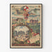 Vintage poster van de spoorwegen P.L.M. Parijs en regio's