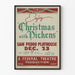 Vintage kerstposter met Dickens - Feestelijke muursticker