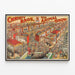 Vintage poster Christy Bros. Wild Animal Show circus — ingelijst kunstwerk aan de muur