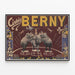 Vintage Circus Berny Poster with elephants and acrobats — framed artwork on a wall
