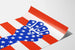 Poster met opgestoken vuist in Amerikaanse kleuren
