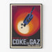 Vintage Coca-Cola reclameposter met energiebesparende gasverlichting