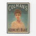 Vintage poster Colman's Azure Blue N°1 portret vrouw