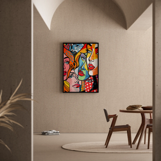 Pop Art Poster - Fragmentierte Gesichter
