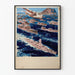Vintage poster van een maritiem convoy dat Gibraltar passeert met een vliegtuig