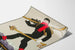 Vintage poster met skikleding en uitrusting Loden-Fabrik Frey