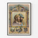Decorative poster of Damon and Pythias, a classic illustration of friendship