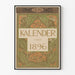 Poster Kalender 1896 met bloemmotieven