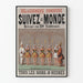 Vintage poster of comic delays Follow the world review in 20 tableaux