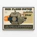 Vintage reclameposter Motor Flohr Berlijn — ingelijst kunstwerk aan de muur