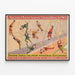 Vintage Barnum & Bailey trapeze show poster — framed artwork on a wall