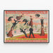 Vintage Barnum & Bailey Circus Poster of Acrobats — framed artwork on a wall