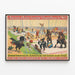 Vintage circusposter van Barnum & Bailey met dieren en clowns — ingelijst kunstwerk aan de muur