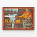 Vintage poster van Die Nibelungen met krijger met zwaard en strijdwapen — ingelijst kunstwerk aan de muur