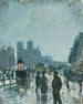 Notre-Dame de Paris onder de regen - Dan Tull — weergave van het kunstwerk