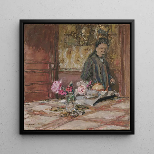 Kunstdruk Madame Vuillard in een tulband bij de Closerie des Gents - Édouard Vuillard | Kunstdruk
