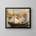 van Claude Monet die schildert in zijn boot-atelier - Édouard Manet — ingelijst kunstwerk aan de muur