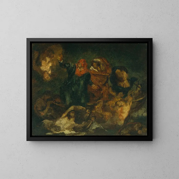 Kopie naar Het Vlot van Dante - Édouard Manet — ingelijst kunstwerk aan de muur