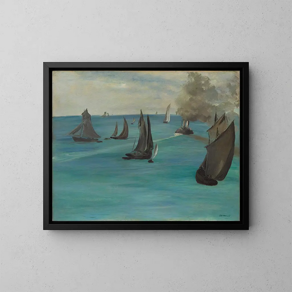 Zeezicht bij kalm weer - Édouard Manet — ingelijst kunstwerk aan de muur