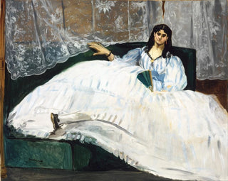 Vrouw met een waaier - Édouard Manet — weergave van het kunstwerk