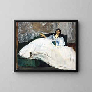 Vrouw met een waaier - Édouard Manet — ingelijst kunstwerk aan de muur
