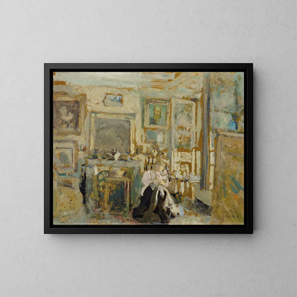 Vrouw zittend in een lichte interieur - Édouard Vuillard — ingelijst kunstwerk aan de muur