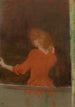Vrouw in rood - Édouard Vuillard — weergave van het kunstwerk
