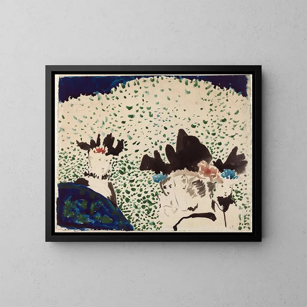 van Vier dames met elegante hoeden - Édouard Vuillard — ingelijst kunstwerk aan de muur