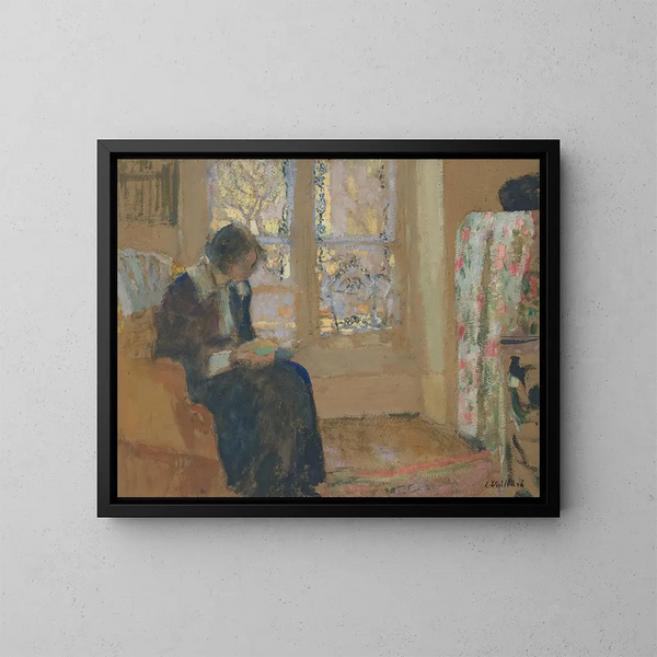 Jong meisje lezend - Édouard Vuillard — ingelijst kunstwerk aan de muur