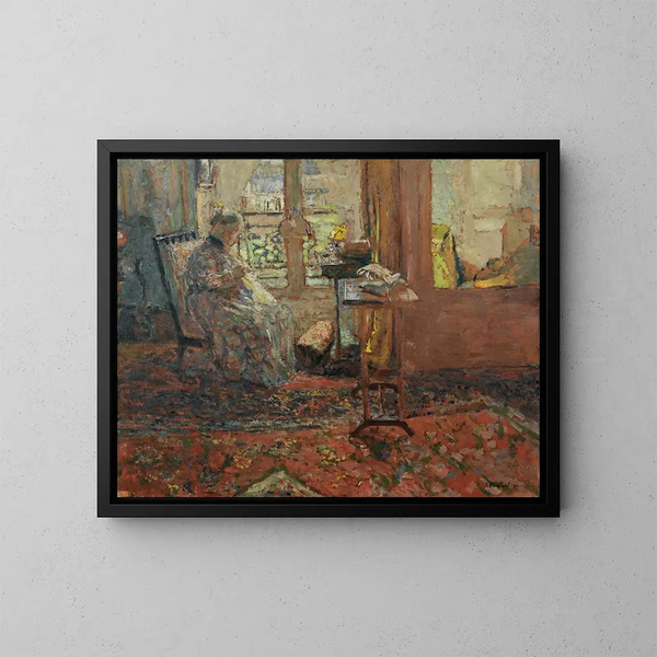De naaister voor het raam - Édouard Vuillard — ingelijst kunstwerk aan de muur