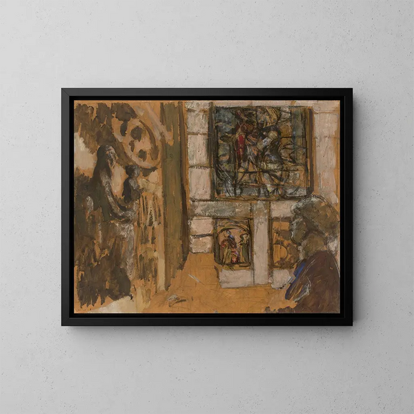 De Middeleeuwse Zaal in het Museum voor Decoratieve Kunsten - Édouard Vuillard — ingelijst kunstwerk aan de muur