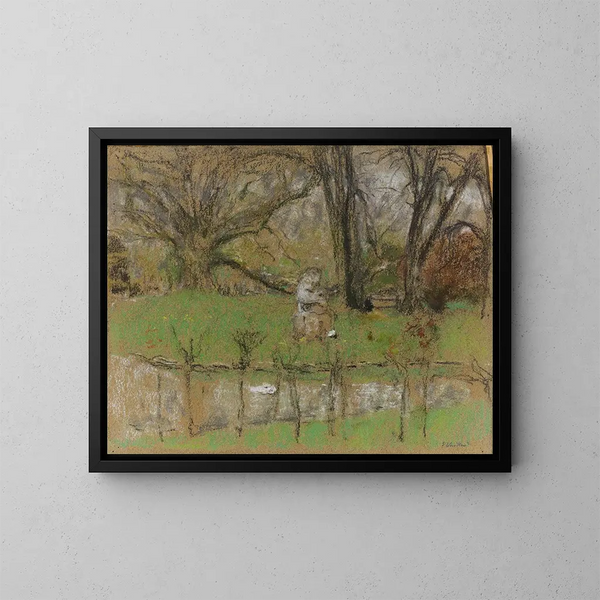 L'étang devant le château - Édouard Vuillard — ingelijst kunstwerk aan de muur